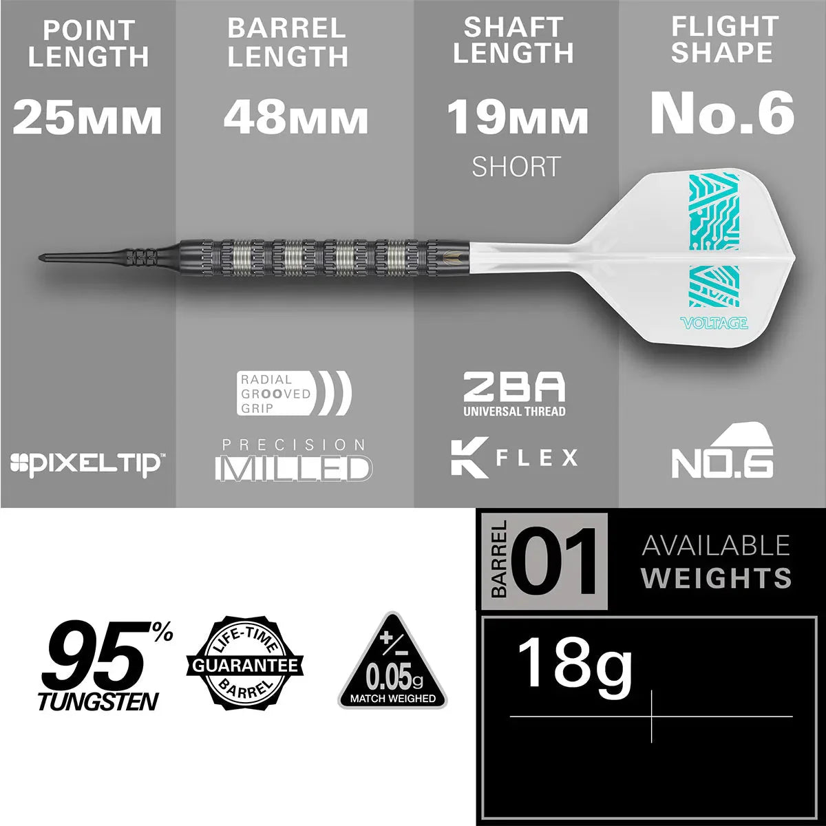 Target Darts Rob Cross 95K 95% Tungsten Soft Tip Darts